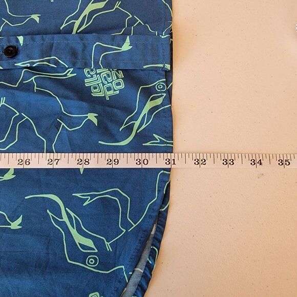 Strata X Lallapalooza Mens Size Large Blue Abstract Button Up Short Sleeve Shirt - Picture 8 of 8